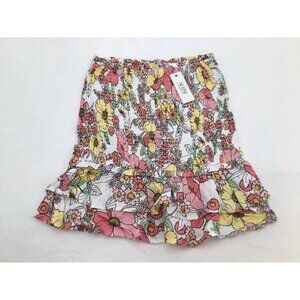 Afrm Los Angeles Womens Size S/P Multi Color Floral Smocked Waist Skirt